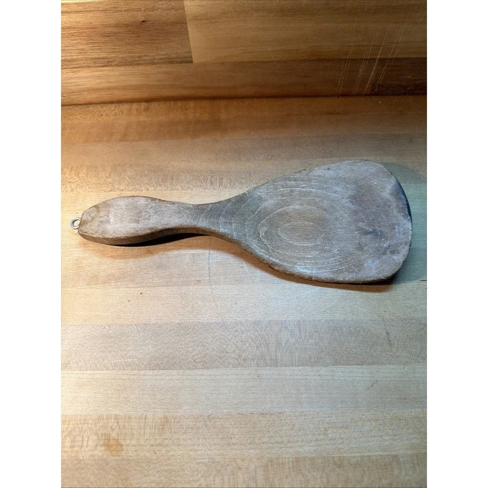 Vintage Primitive Wooden Curved Butter Paddle